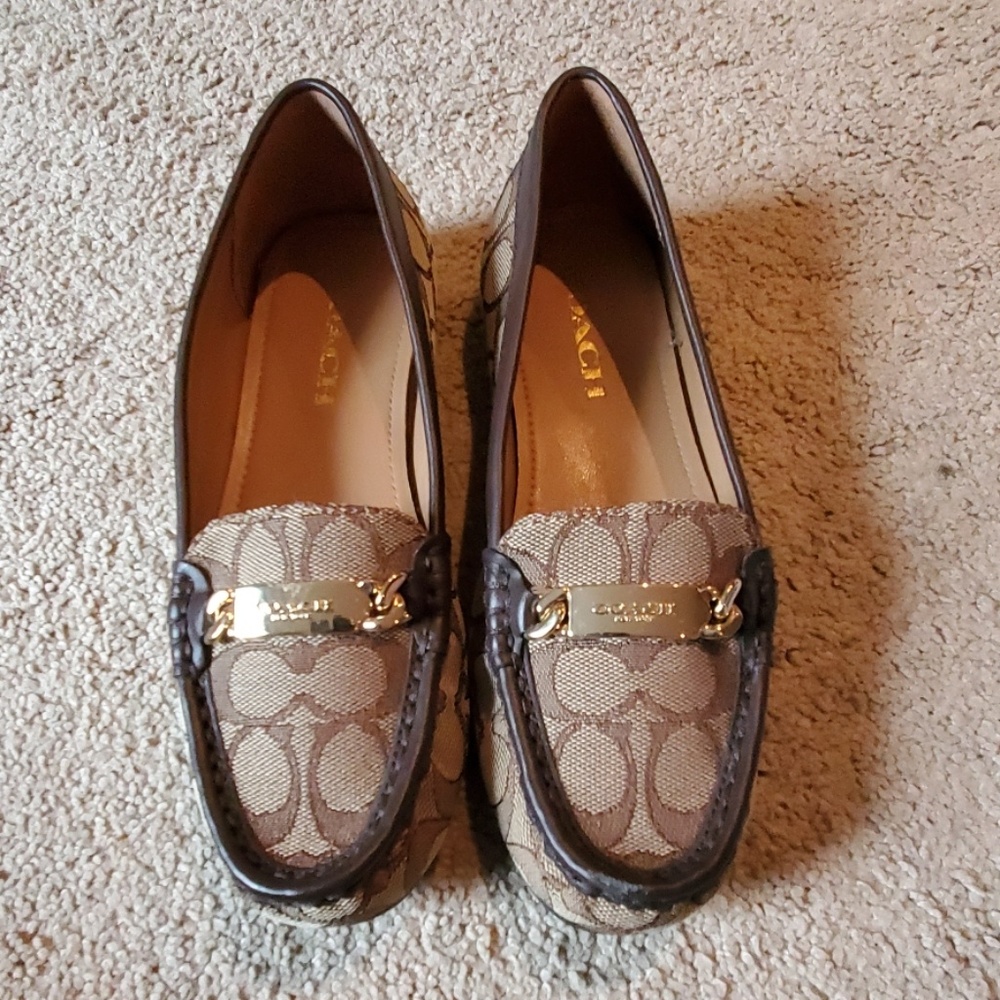 Coach signature brown loafers